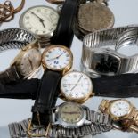 A collection of watches, including a 1930's Rotary boys mechanical wrist watch, a gentleman's