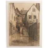 H Boardman Wright, pencil drawing, Whitby, dated 1913, unframed, 14.5ins x 10.5ins
