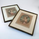 After S Arlent Edwards, four coloured mezzotints, portraits of woman and children in period dress,