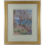 Beatrice Parsons, watercolour, Anemones & Olive trees, 15.25ins x 10.75ins, bearing Arthur