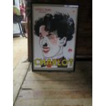 Charlot Film Poster, two advertising mirrors and fire screen