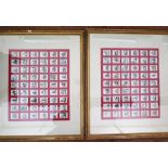 A Set of 129 Victorian Picture Cards, framed and glazed