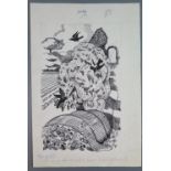 John Nash RA (1893-1977), The Countryside Book July, original pen and ink illustration, 17.5 x 11