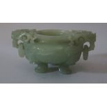 A Chinese Carved Censer, 17 cm wide