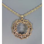 A 9ct Gold Sovereign Mount on chain, 10.8g