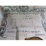 An 1890 Royal Law Warrant signed by Muir Mackenzie with wax seal and in Wickwar tooled red leather