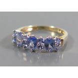 A 9K Gold and Tanzanite Ring, size L, 1.5g