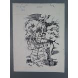 John Nash RA (1893-1977), The Countryside Book October, original pen and ink illustration, 17.5 x 11