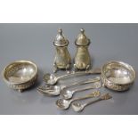 Sterling Silver Cruets and spoons, 144 g