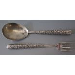 A Pair of Indian Silver Salad Servers, 137 g