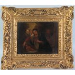 Mary & Jesus, oil on copper in gilt gesso frame, eighteenth century, frame size 27 x 24 cm