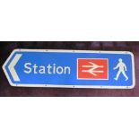 A British Rail Station Direction Sign, c. 1970's