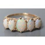 An Opal Five Stone Ring, size Q.5, 3.1 g