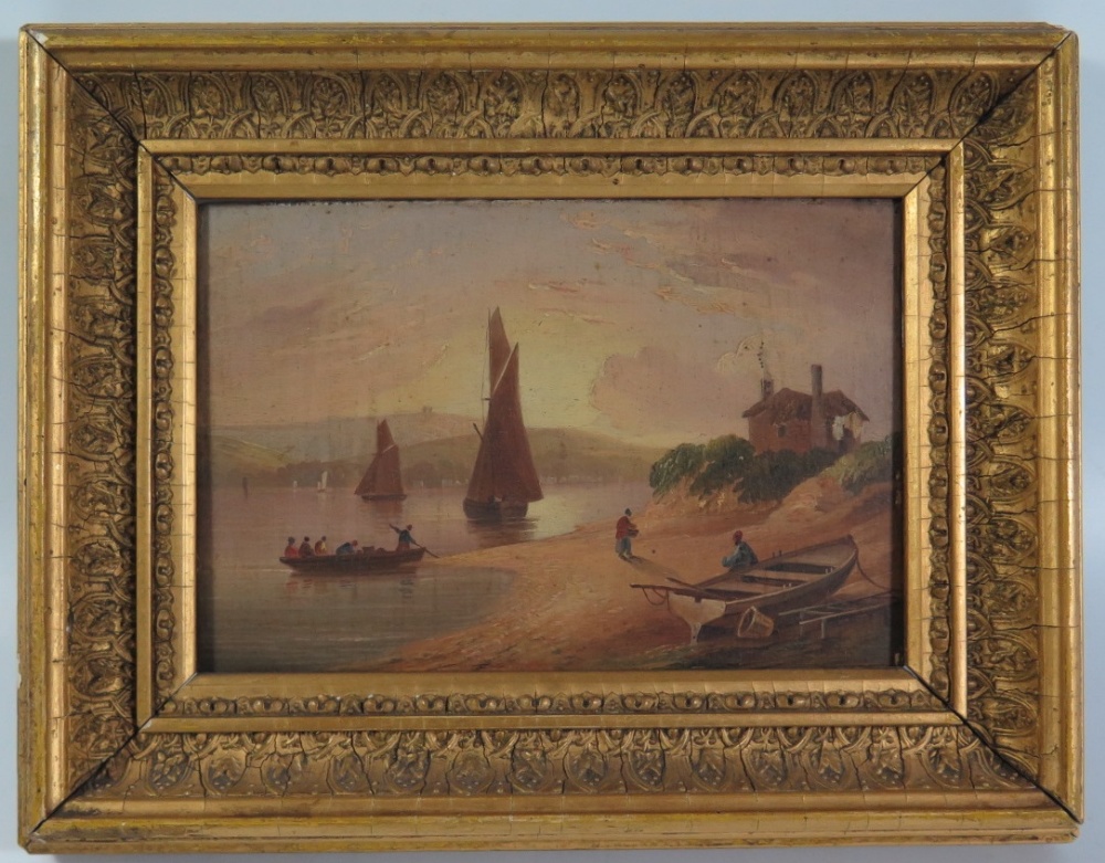 John Wallace Tucker (British, 1808-1869), A Pair of Oils on Panel _ Exmouth Beach and Star Cross - Image 3 of 4