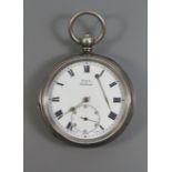 A Silver Cased Key Wind Pocket Watch