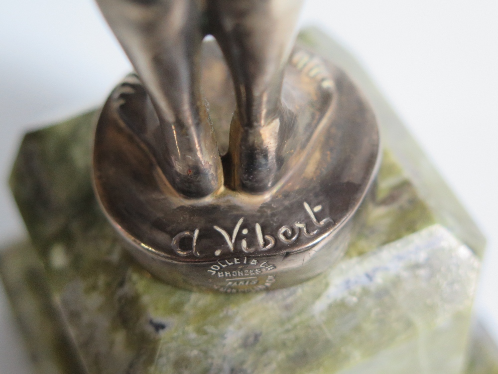 Alexandre Vibert _ A Silvered Bronze Nude on a marble base, signed and with Jollet & Cie Paris - Image 4 of 4