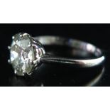 An 18ct White Gold Solitaire Diamond Ring, c. 2ct, size L, 2.8g