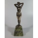 Alexandre Vibert _ A Silvered Bronze Nude on a marble base, signed and with Jollet & Cie Paris