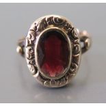 A Nineteenth Century Garnet Ring, size M.5, 3.6 g