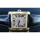 A Cartier Gent's Tank 18ct Gold Automatic Wristwatch, Ref. 1840, 144472CD, running