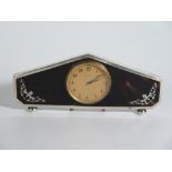 A George V Silver and Tortoise Shell 8 Day Strut Clock, Birmingham 1929, 17.5 cm