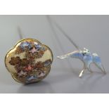 An Edward VII Silver and Enamel Hat Pin in the form of a bird in flight and a Japanese Satsuma