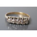 A Five Stone Diamond Ring, size M, 2.3 g