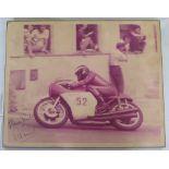 A Phil Read Signed Photographic Print featuring his Augusta 52 Bike, on board, 53 x 42cm