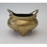 A Chinese Bronze Censer with six character Xuande Mark but later, 12 cm diam., 550g