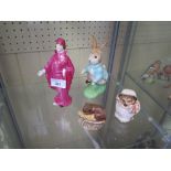 Three Beswick Ornaments and Crown Staffordshire figurine