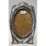 An Edward VII Silver Photograph Frame with rose and harebell border, Birmingham 1908, J.G (