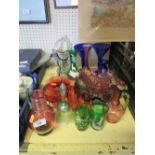 A Selection of Victorian and later Glass including Carnival and cranberry