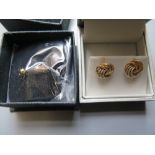 Two Pairs of 9ct Gold Earrings in H. Samuel boxes