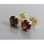 A Pair of 9ct Gold Garnet Earrings