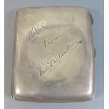 A George V Silver Cigarette Case, Birmingham 1923, W.H.H., 81g