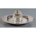 An Edward VII Silver Inkwell, Chester 1902, James Deakin & sons