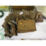 A Leather Bandolier and box camera