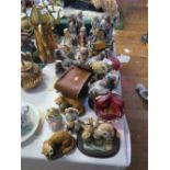 A Large Collection of Animal Ornaments including Kowa porcelain birds, camera etc