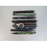 A Collection of Conway Stewart Fountain and other Pens including: 475, 28, 75, 518, 388 (no lid),