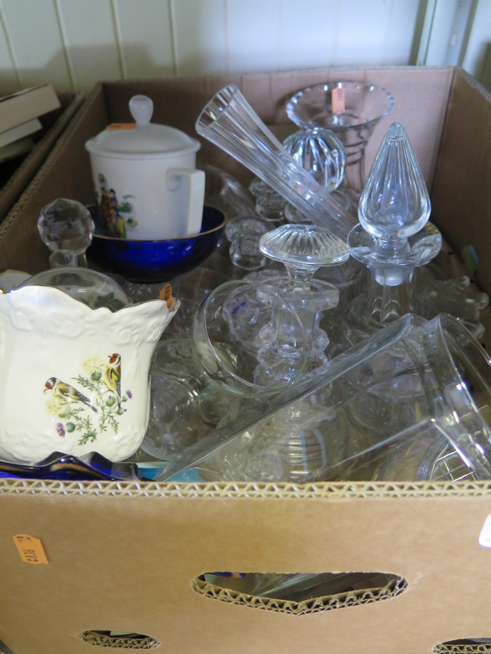 A Large Selection of Glassware including decanters and vases and odd ceramics