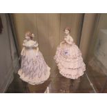 Two Royal Worcester Figurines: The Fairest Rose and The Last Waltz