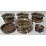 A Set of Four Nineteenth Century Sheffield Plate Wine Coasters and two others