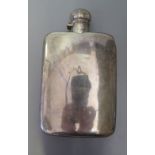 A Silver Hip Flask, Chester 1908?, S.LLd, 194g