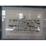 Lewis Tonar, watercolour sketches of Exmouth Foreshore and modern print of Exmouth by Paul Butler