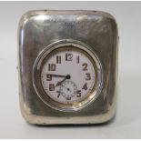 A George VI Silver Easel Back Goliath Pocket Watch Case Birmingham 1939 and watch (needs attention)