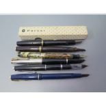 A Collection of Parker Fountain Pens some for spares or repair