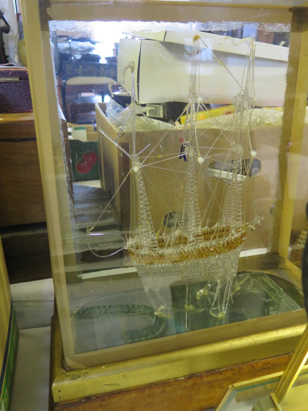 A Nailsea Glass Model Ship