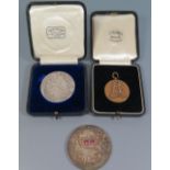 A Dartmouth 1953 Coronation Regatta Medallion, RHS medallion and one other