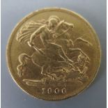 A Victorian 1900 Gold Half Sovereign