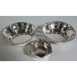 A Pair of George V Silver Pin Dishes with pierced decoration, Birmingham 1923 Alexander Clark &